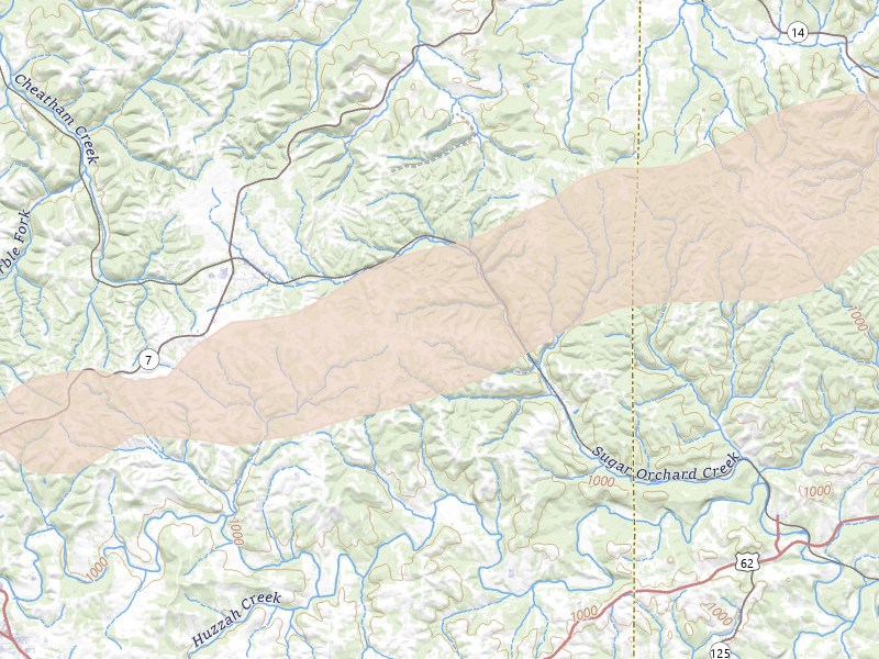 Radar-estimated hail-size map of the storm over Harrison, AR on Mar 4, 2026