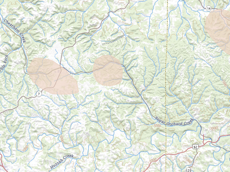 Radar-estimated hail-size map of the storm over Harrison, AR on Jul 11, 2026