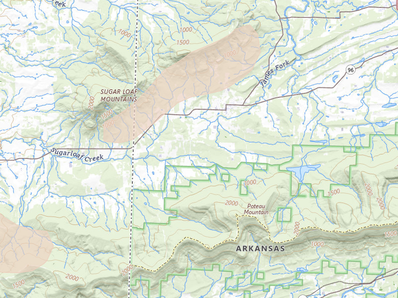 Radar-estimated hail-size map of the storm over Hartford, AR on Apr 28, 2026