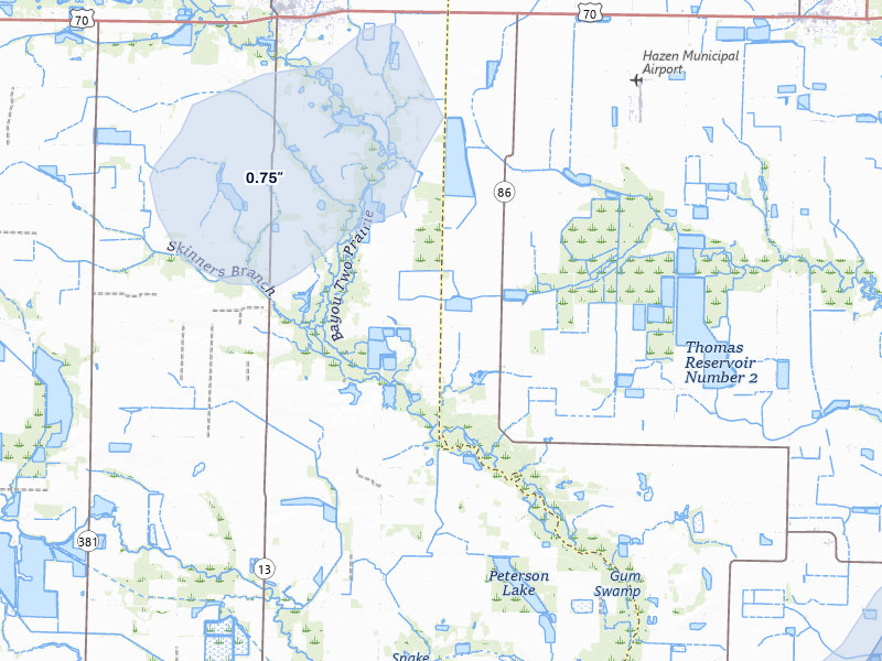 NEXRAD radar-signature map of the hail storm over Hazen, AR on May 31, 2026