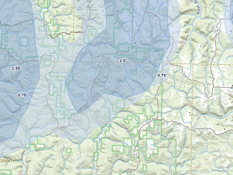 NEXRAD radar-signature map of the hail storm over Hector, AR on Jun 1, 2026