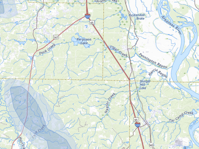 NEXRAD radar-signature map of the hail storm over Hensley, AR on May 30, 2026