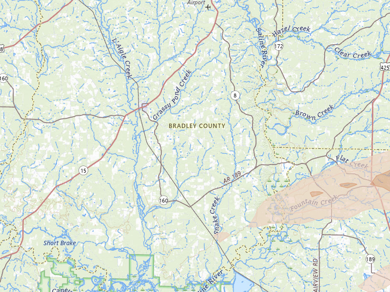 Radar-estimated hail-size map of the storm over Hermitage, AR on Mar 15, 2026