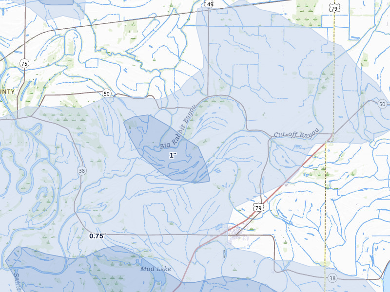NEXRAD radar-signature map of the hail over Heth, AR