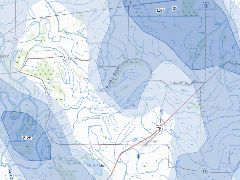 NEXRAD radar-signature map of the hail over Heth, AR