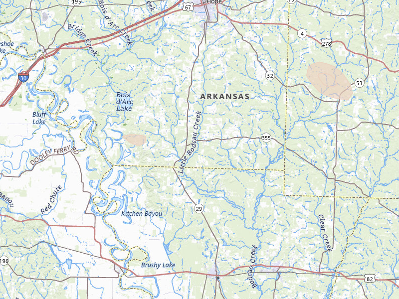 Radar-estimated hail-size map of the storm over Hope, AR on Jul 6, 2026