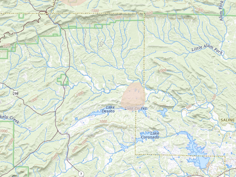 Radar-estimated hail-size map of the storm over Hot Springs Village, AR on Jul 4, 2026