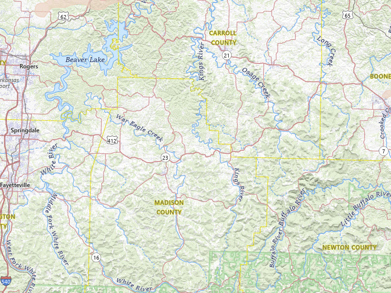 Radar-estimated hail-size map of the storm over Huntsville, AR on Mar 4, 2026