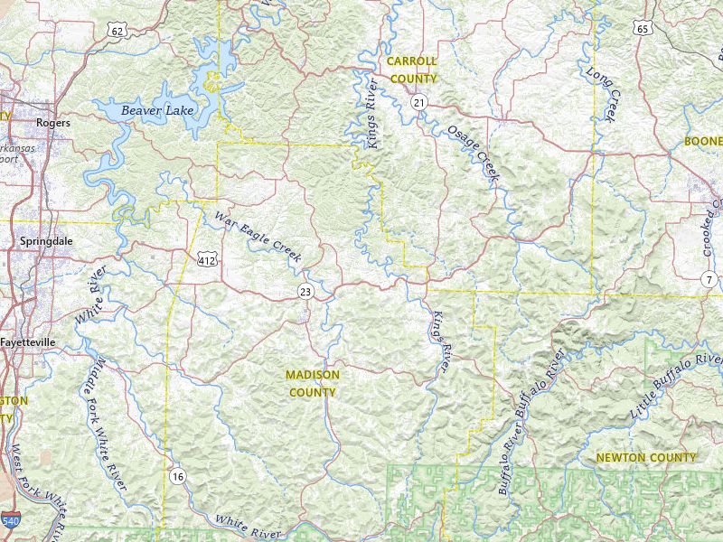 Radar-estimated hail-size map of the storm over Huntsville, AR on Mar 6, 2026