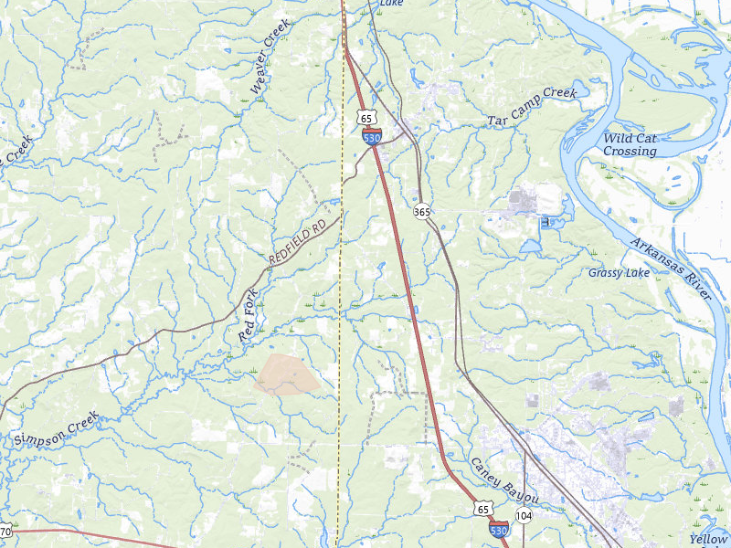 Radar-estimated hail-size map of the storm over Jefferson, AR on May 5, 2026