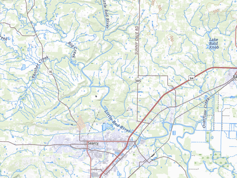 Radar-estimated hail-size map of the storm over Judsonia, AR on Jul 7, 2026