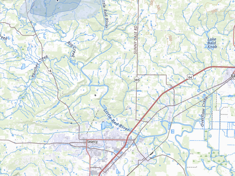 NEXRAD radar-signature map of the hail storm over Judsonia, AR on Jul 7, 2026