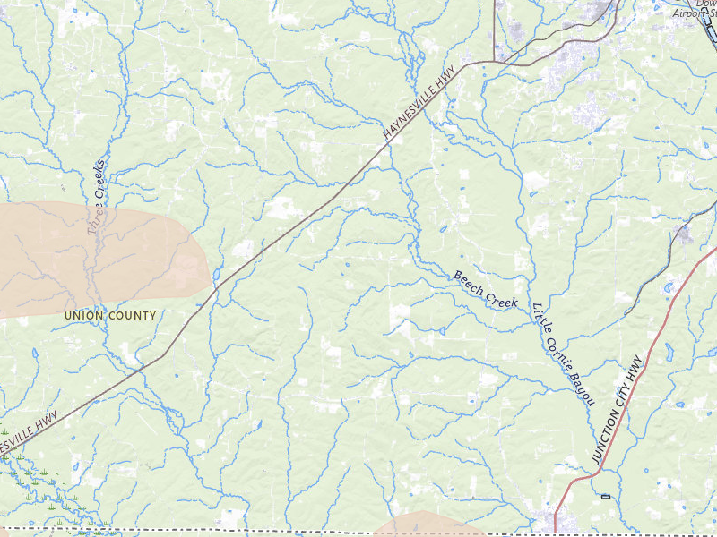 Radar-estimated hail-size map of the storm over Junction City, AR on Apr 29, 2026
