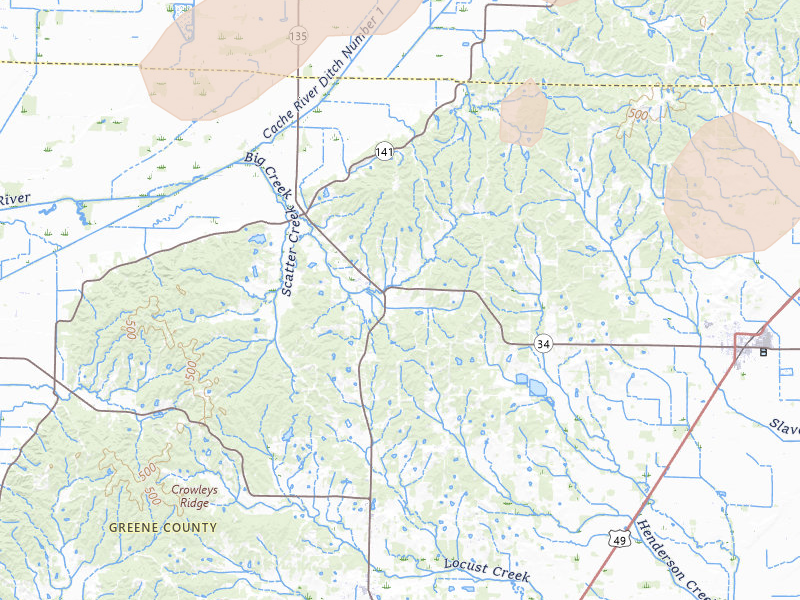 Radar-estimated hail-size map of the storm over Lafe, AR