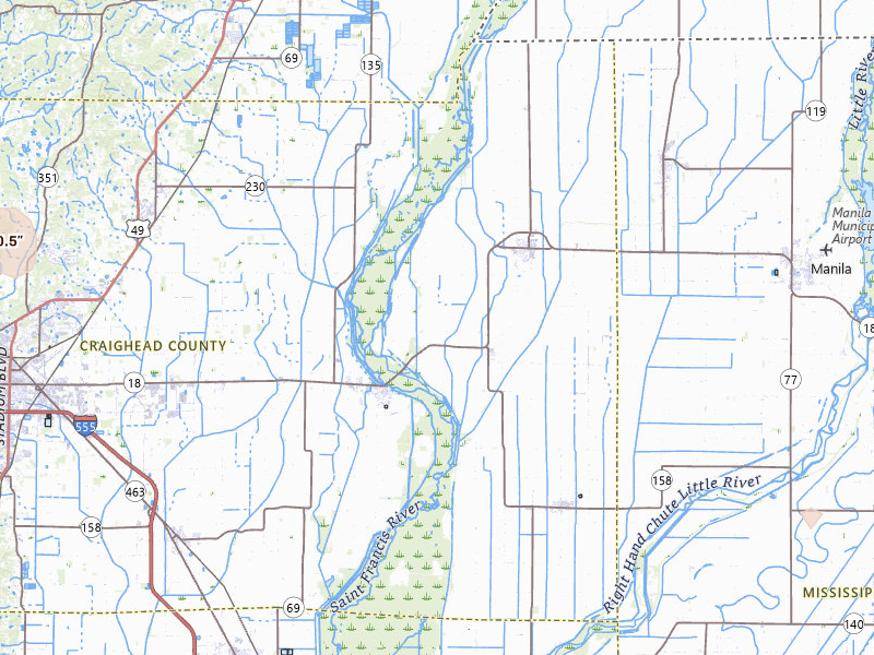 Radar-estimated hail-size map of the storm over Lake City, AR on Jul 7, 2026