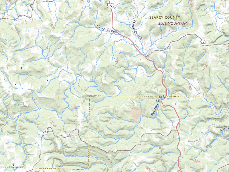 Radar-estimated hail-size map of the storm over Leslie, AR on Aug 6, 2026