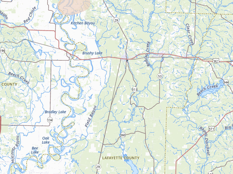 Radar-estimated hail-size map of the storm over Lewisville, AR on Apr 24, 2026