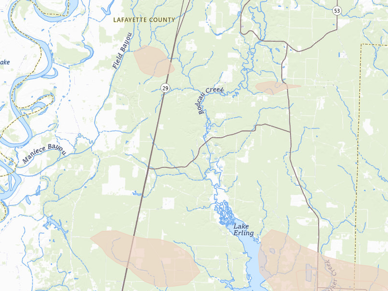 Radar-estimated hail-size map of the storm over Lewisville, AR on Jun 23, 2026