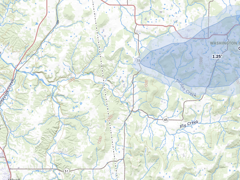 NEXRAD radar-signature map of the hail storm over Lincoln, AR on Apr 28, 2026