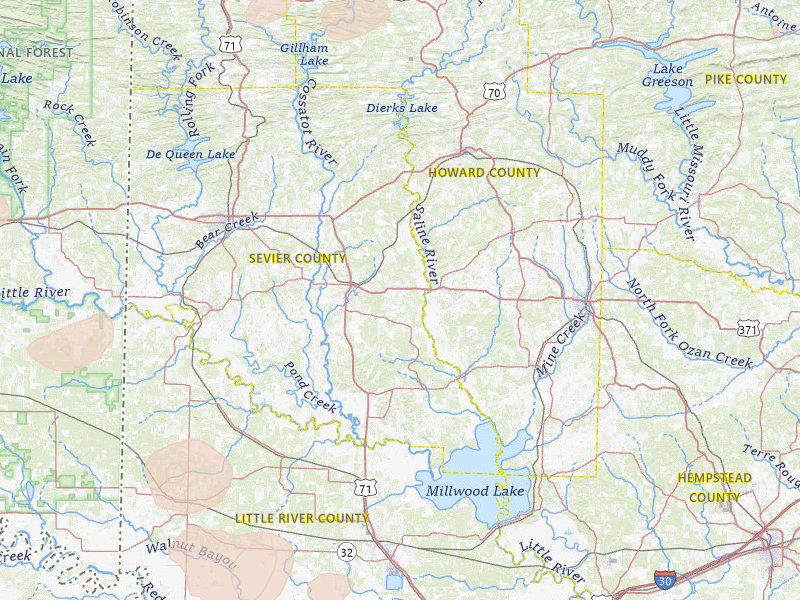 Radar-estimated hail-size map of the storm over Lockesburg, AR on Apr 24, 2026
