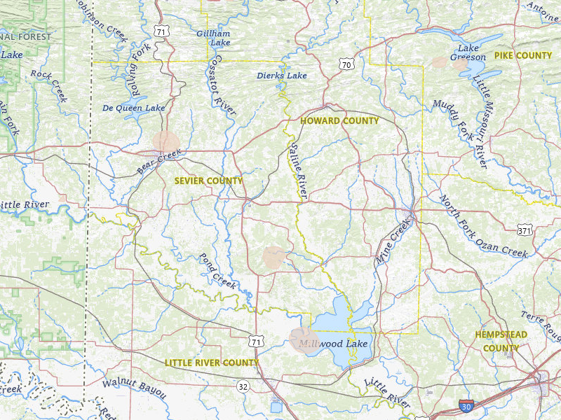 Radar-estimated hail-size map of the storm over Lockesburg, AR on Jul 4, 2026
