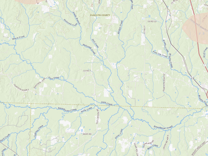 Radar-estimated hail-size map of the storm over Louann, AR on Sep 12, 2026