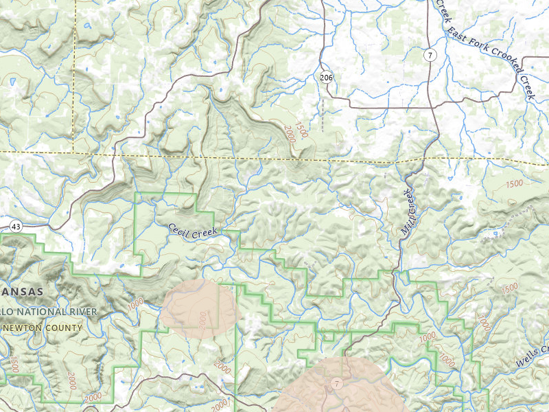 Radar-estimated hail-size map of the storm over Marble Falls, AR on Aug 6, 2026