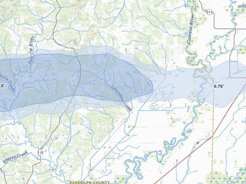 NEXRAD radar-signature map of the hail storm over Maynard, AR on Mar 4, 2026