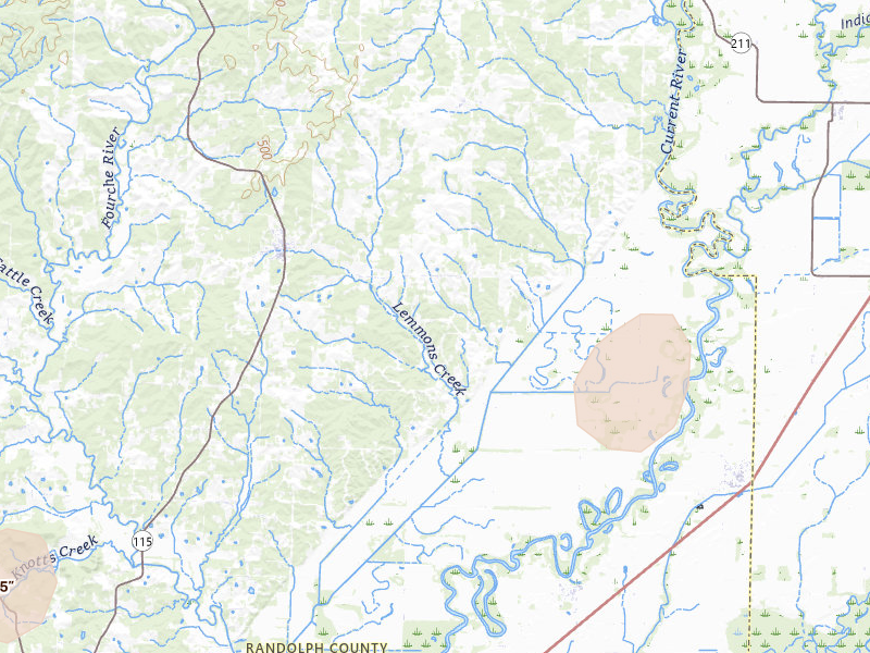 Radar-estimated hail-size map of the storm over Maynard, AR on Jul 31, 2026
