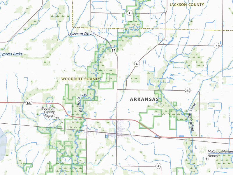 NEXRAD radar-signature map of the hail storm over Mc Crory, AR on Aug 17, 2026