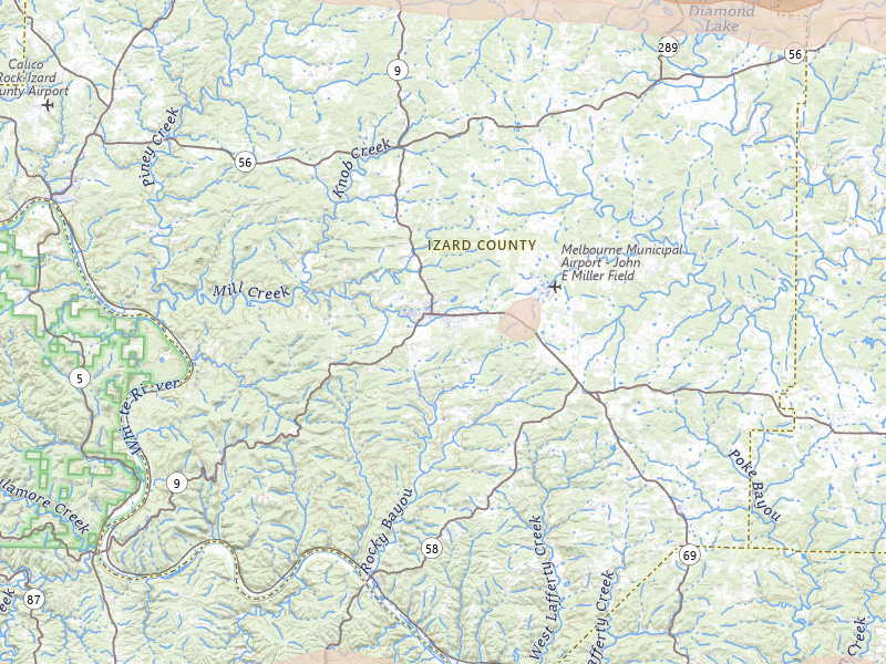 Radar-estimated hail-size map of the storm over Melbourne, AR on Apr 27, 2026
