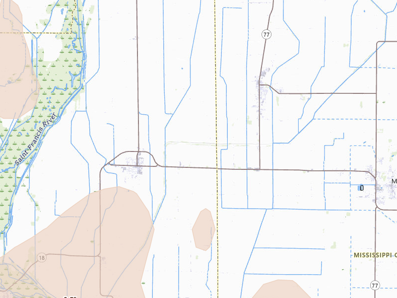 Radar-estimated hail-size map of the storm over Monette, AR on Apr 27, 2026
