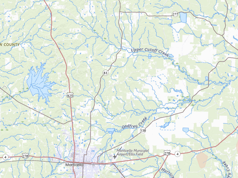 Radar-estimated hail-size map of the storm over Monticello, AR on Jul 4, 2026