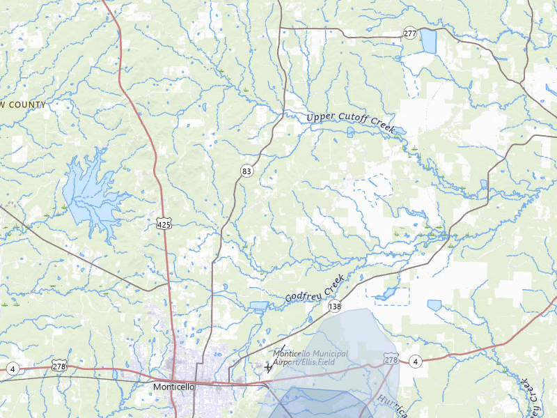 NEXRAD radar-signature map of the hail storm over Monticello, AR on Jul 6, 2026