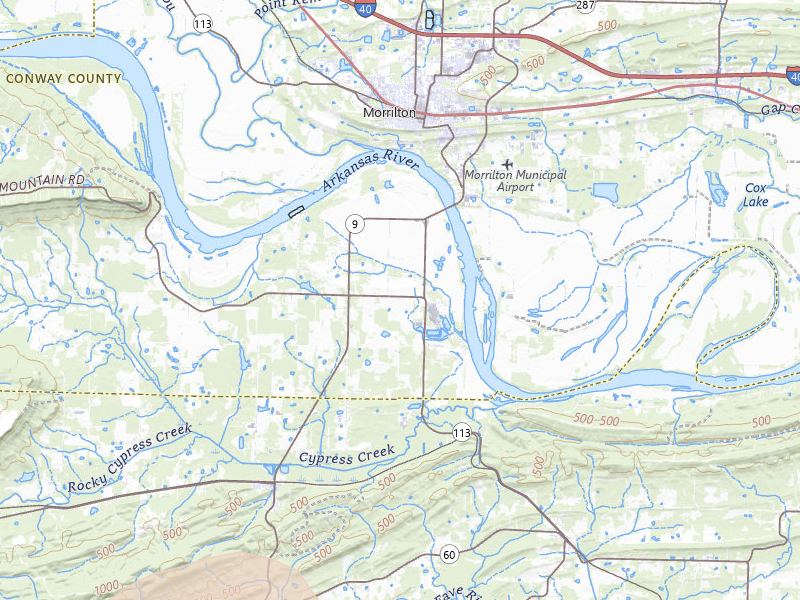 Radar-estimated hail-size map of the storm over Morrilton, AR on Jul 11, 2026
