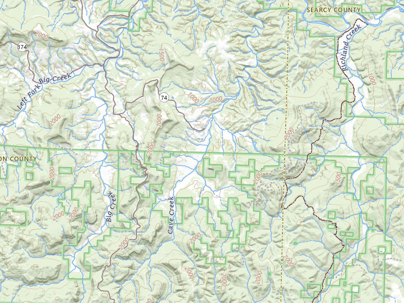 Radar-estimated hail-size map of the storm over Mount Judea, AR on Apr 27, 2026