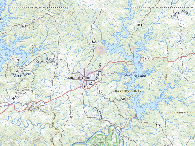 Radar-estimated hail-size map of the storm over Mountain Home, AR