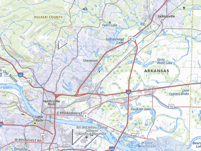 NEXRAD radar-signature map of the hail storm over North Little Rock, AR on May 10, 2026