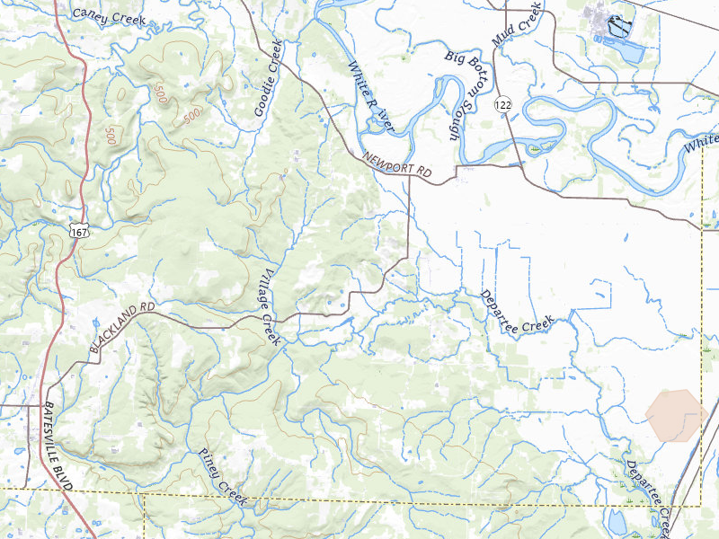 Radar-estimated hail-size map of the storm over Oil Trough, AR on Jul 11, 2026