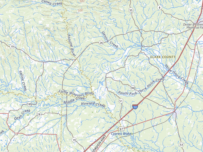 Radar-estimated hail-size map of the storm over Okolona, AR on Apr 24, 2026