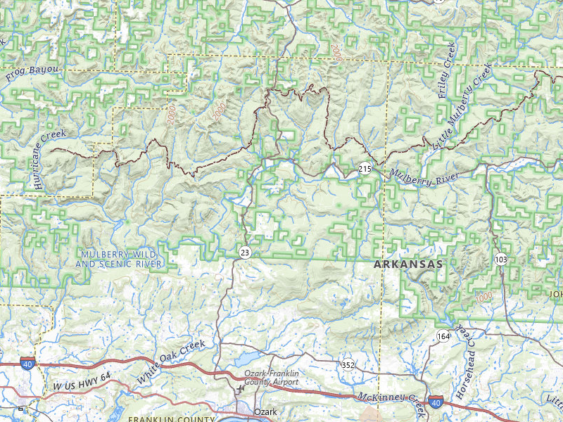 Radar-estimated hail-size map of the storm over Ozark, AR on Jul 29, 2026