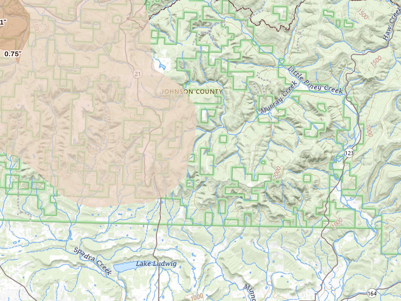 Radar-estimated hail-size map of the storm over Ozone, AR on Apr 25, 2026