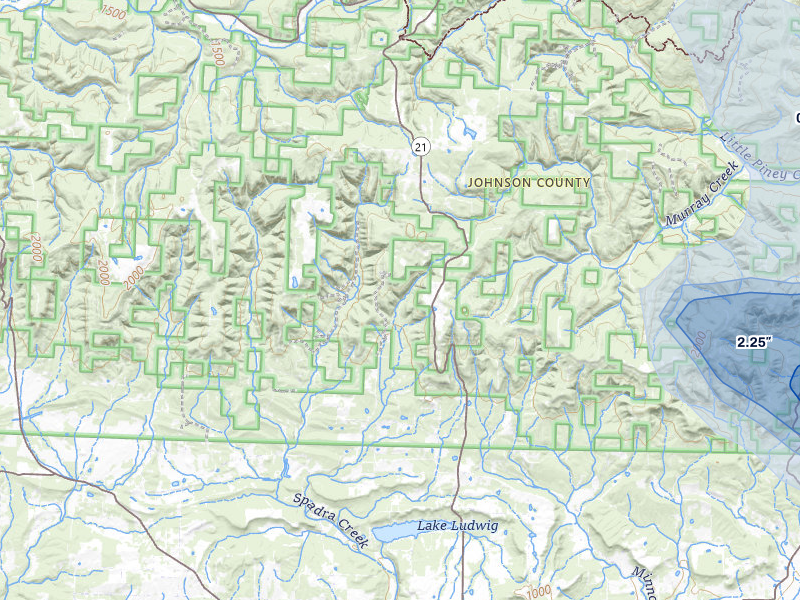 NEXRAD radar-signature map of the hail storm over Ozone, AR on Aug 22, 2026