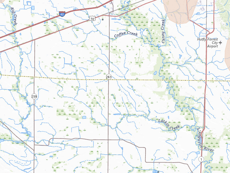 Radar-estimated hail-size map of the storm over Palestine, AR on Jul 11, 2026