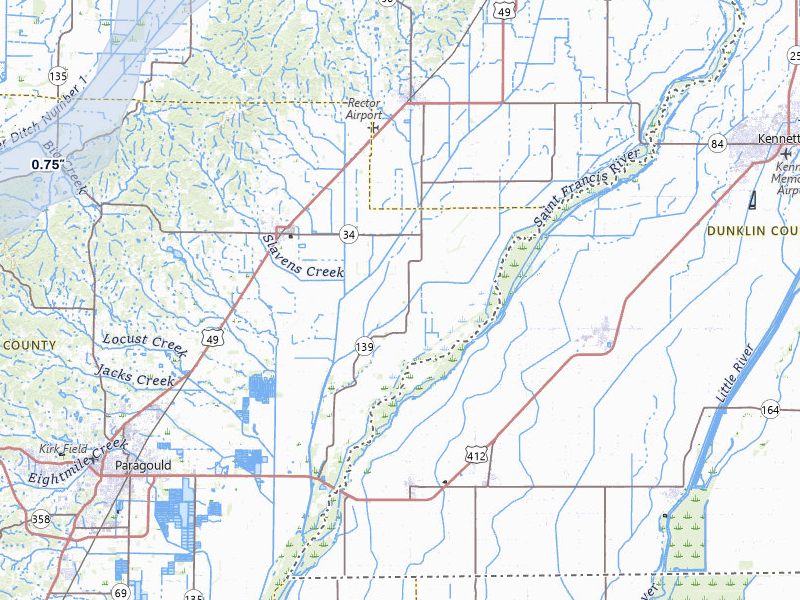 NEXRAD radar-signature map of the hail storm over Paragould, AR on Mar 7, 2026
