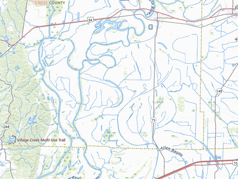 Radar-estimated hail-size map of the storm over Parkin, AR on Apr 27, 2026