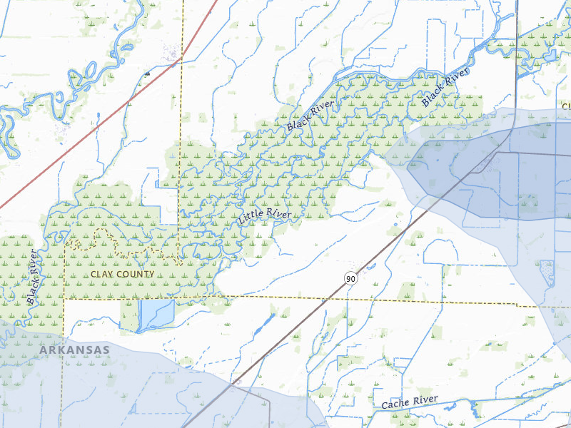 NEXRAD radar-signature map of the hail storm over Peach Orchard, AR on Apr 27, 2026