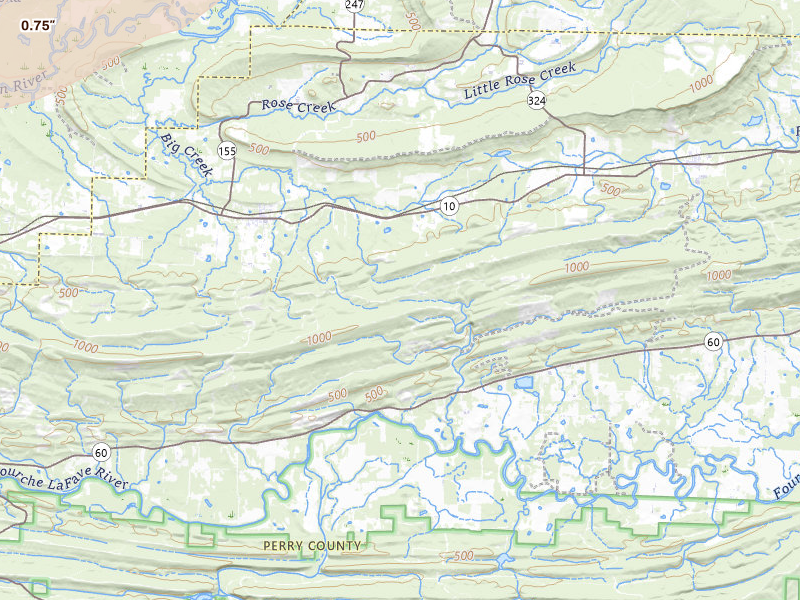 Radar-estimated hail-size map of the storm over Perryville, AR on May 30, 2026