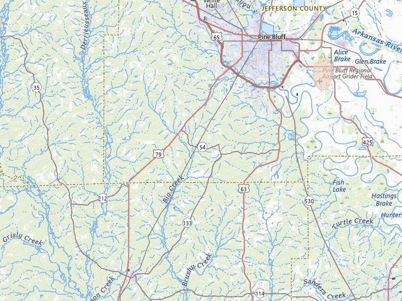 Radar-estimated hail-size map of the storm over Pine Bluff, AR on May 19, 2026