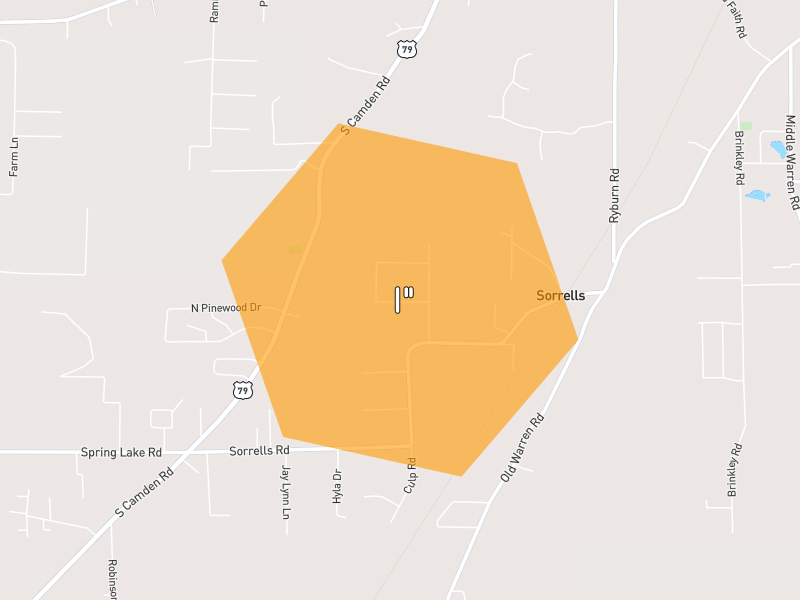 Hail map of Pine Bluff, AR on Jun 1, 2026, hail up to 1"
